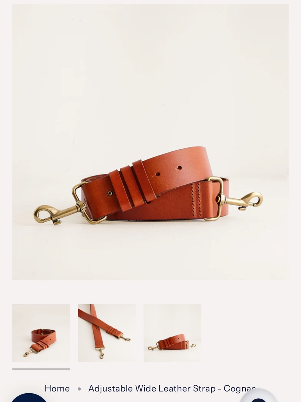 Parker Thatch: Adjustable Wide Leather Strap - Cognac NWT!